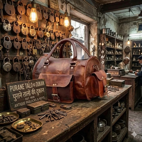 Covered leather gym - leather, duffle